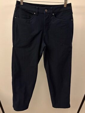 Lululemon ABC Pants Classic Fit Brushed Woven Cotton Stretch Navy Blue 30/27